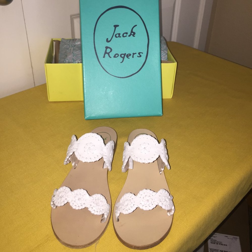 Jack Rogers White Leather Sandals